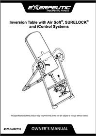 Exerpeutic 975SL Inversion Table user Manual and Instruction Guide