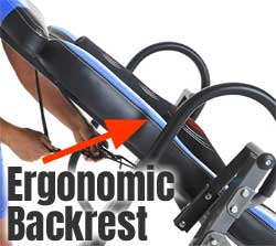 Ergonomic Backrest on Exerpeutic Inversion Bench