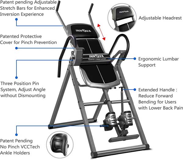 Innova ITX1200 Headrest, Ankle Cuff and Stretch Bar Features