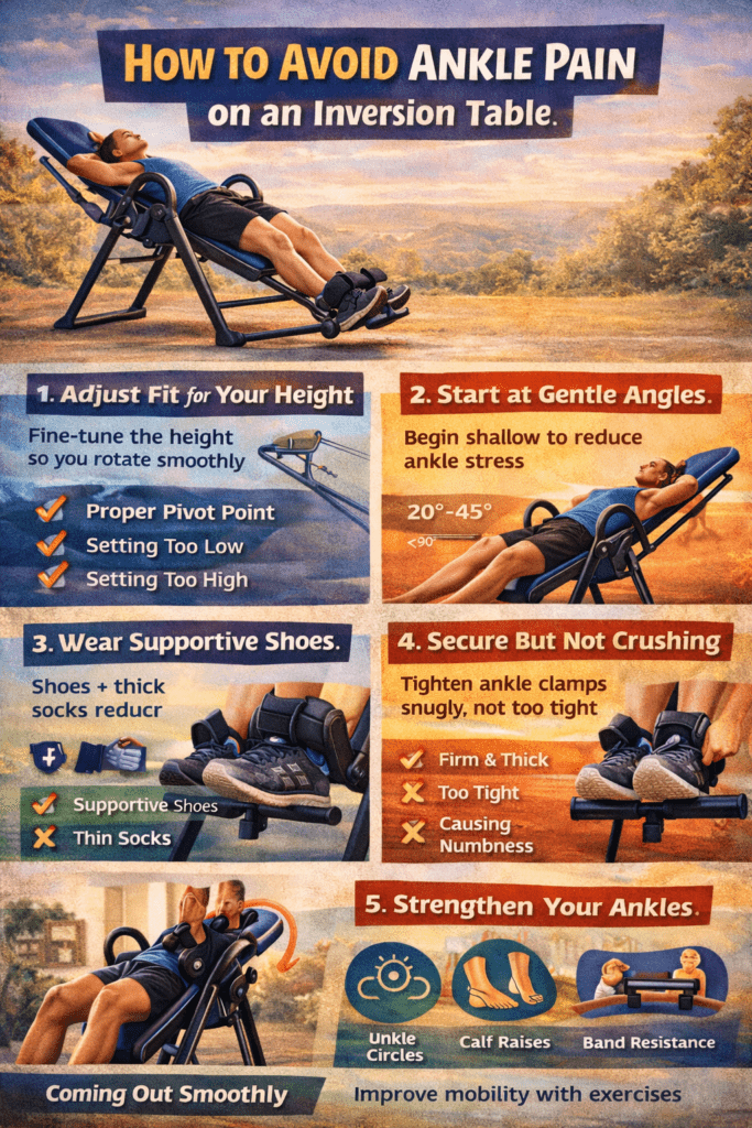Infographic - How to Avoid Ankle Pain when Using an Inversion Table