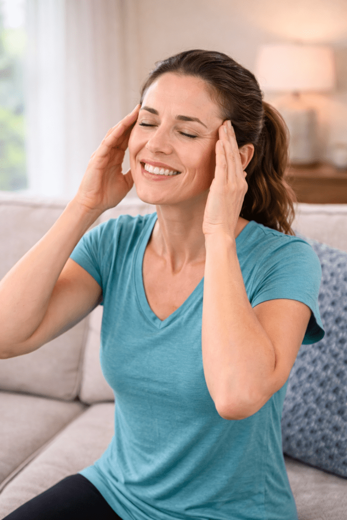 Woman having relief from headache