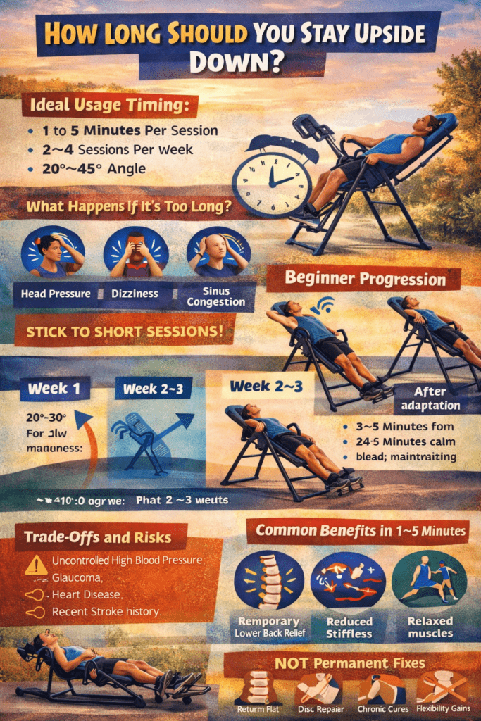 Infographic - How Long to Stay Upside Down on an Inversion Table