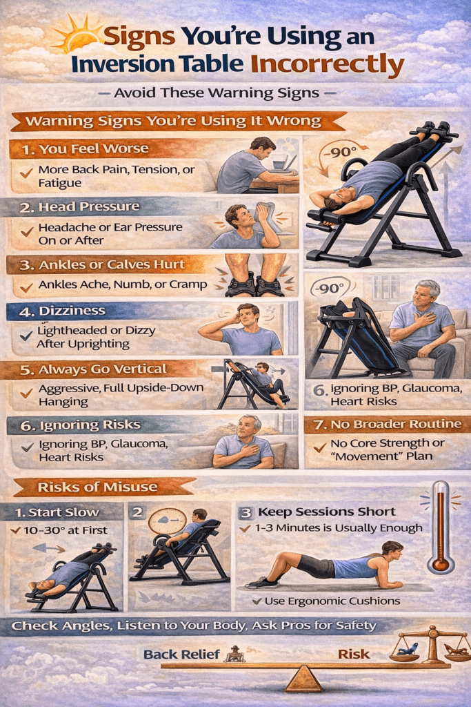 Infographic - Signs You May Be Using an Inversion Table Incorrectly