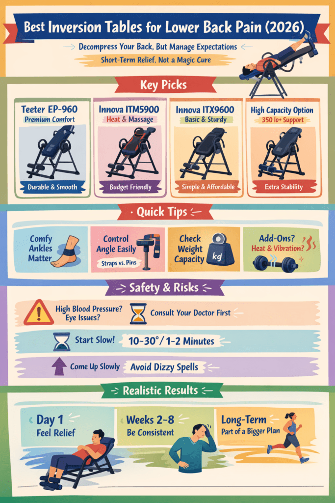 Infographic: Best Inversion Tables for Lower Back Pain, and What Features to Look For